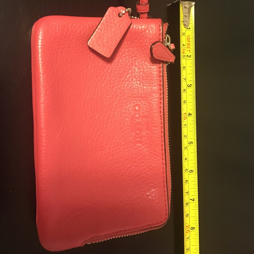 Leather Pink Coach Wristlet